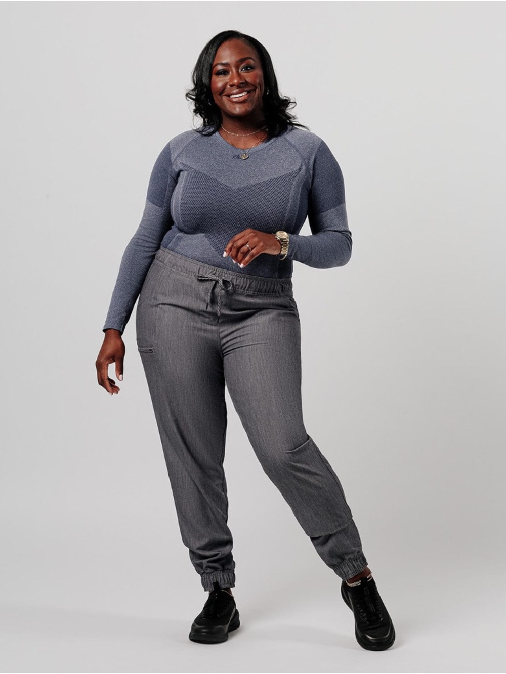 Long Sleeve Seamless Tee - gray